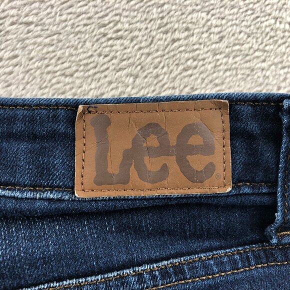 Lee Womens Jeans Size 14M Regular Fit Straight Leg Mid Rise Blue Denim Casual - Picture 13 of 15